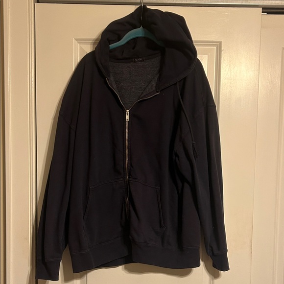 Brandy Melville Tops - Brandy Melville Dark Hoodie with Zip